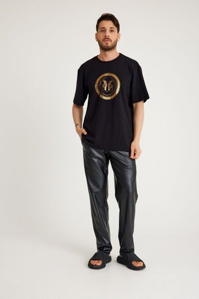 Gold Mars Baskılı T-Shirt