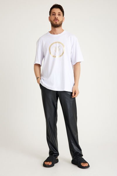 Gold Varak Mars Baskılı T-Shirt
